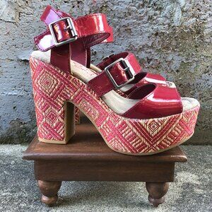 Big Buddah Red Patent Platform Heel Shoes